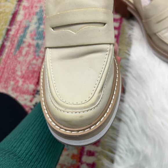 Dolce Vita Neutral Chunky Sling Back Heeled Hattie Loafers in Ivory Stella 7.5 - Picture 4 of 10